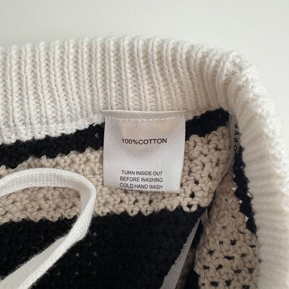 SABO Quinn Stripe Crochet Shorts (Size 2) 100% Cotton Knit High Rise Semi Sheer - Picture 9 of 9